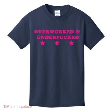 Overworked & Under Funny Meme Kids T-Shirt