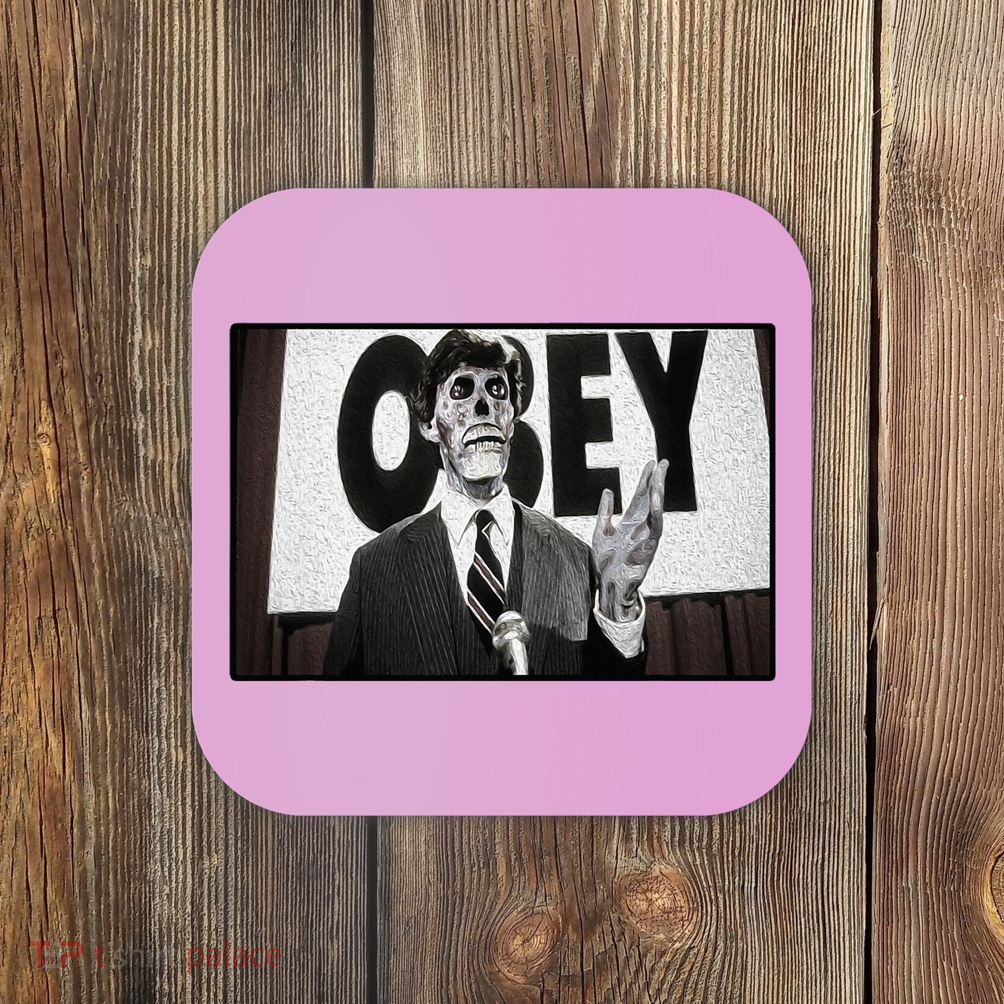 Obey Usa Freedom Funny Defy Fight 2 Coaster