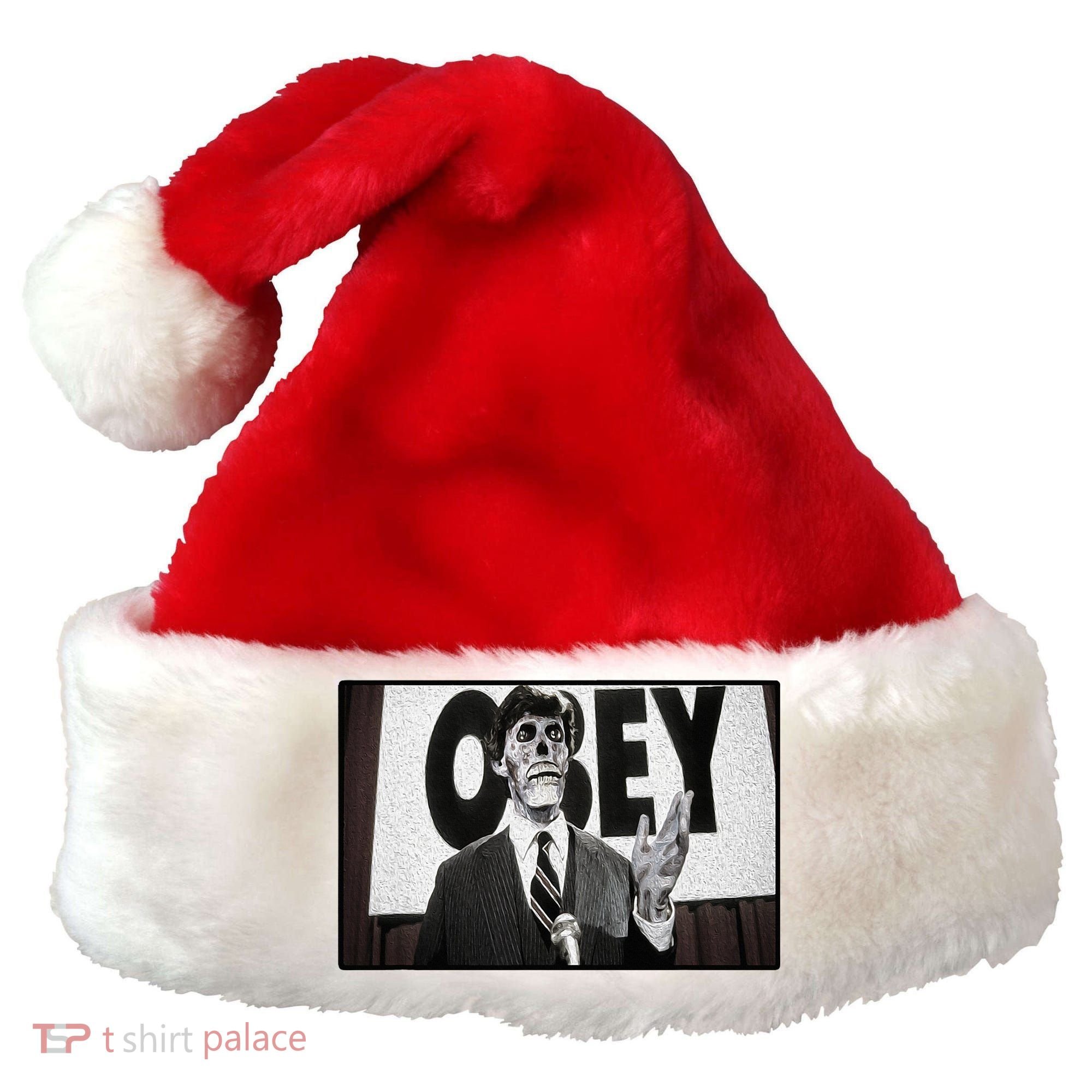 Obey Usa Freedom Funny Defy Fight 2 Santa Hat