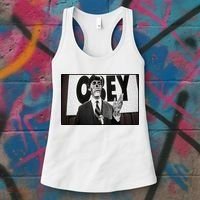 Obey Usa Freedom Funny Defy Fight 2 Women's Tank Top thumb 3