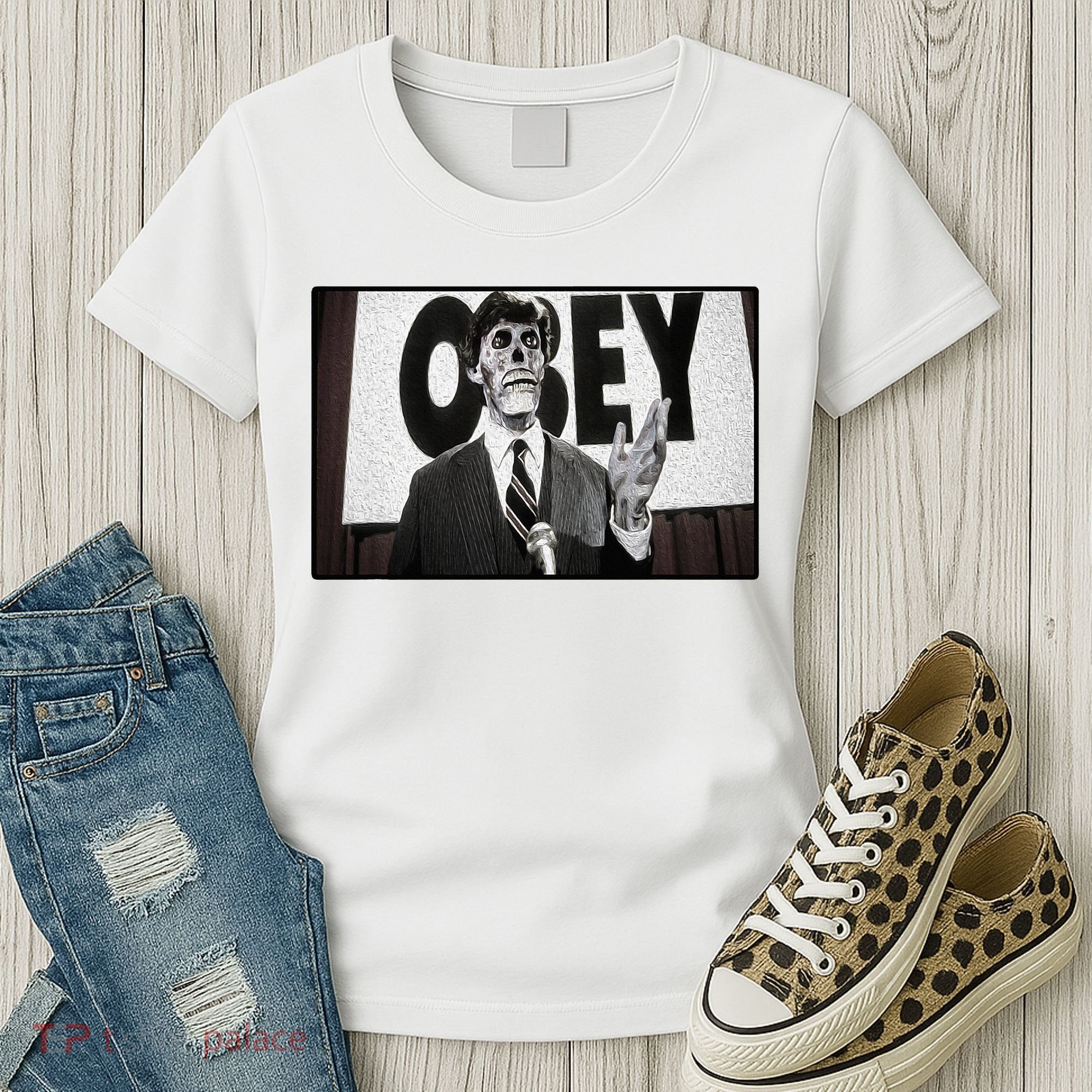 Obey Usa Freedom Funny Defy Fight 2 Women's T-Shirt