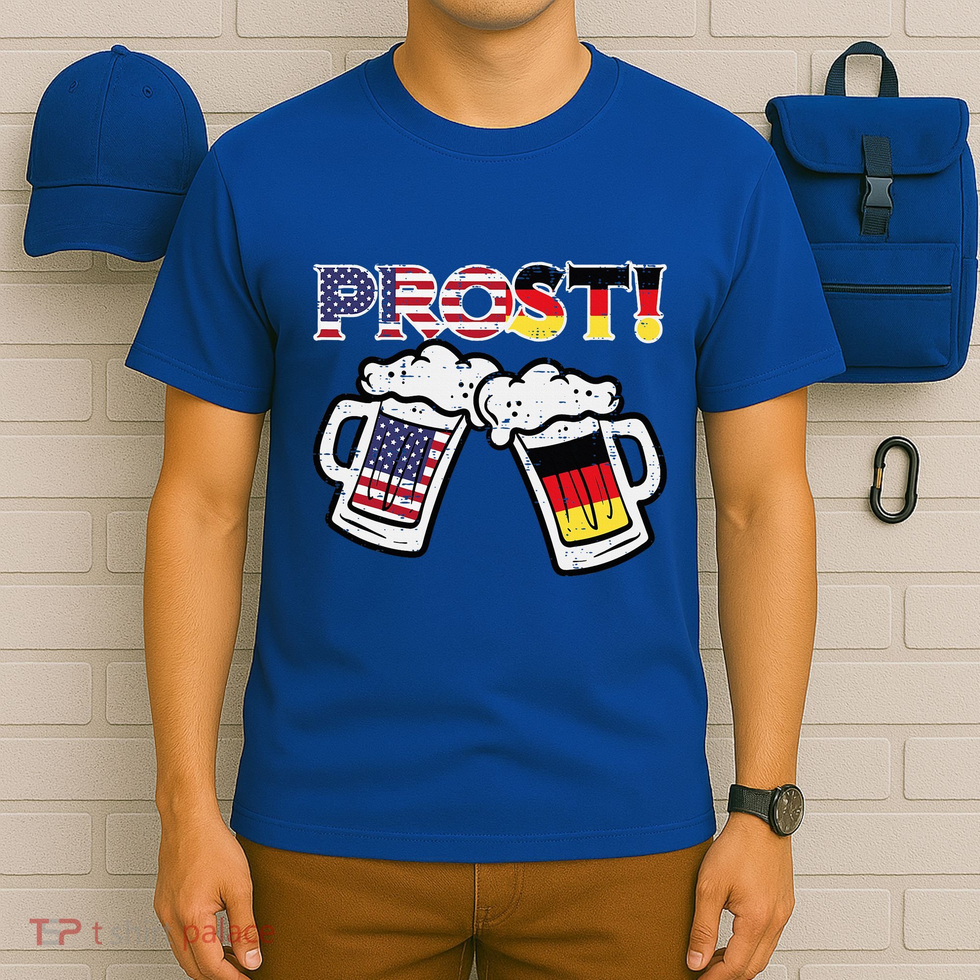 Oktoberfest Us German Flag Mug Prost Bavarian Dad T-Shirt