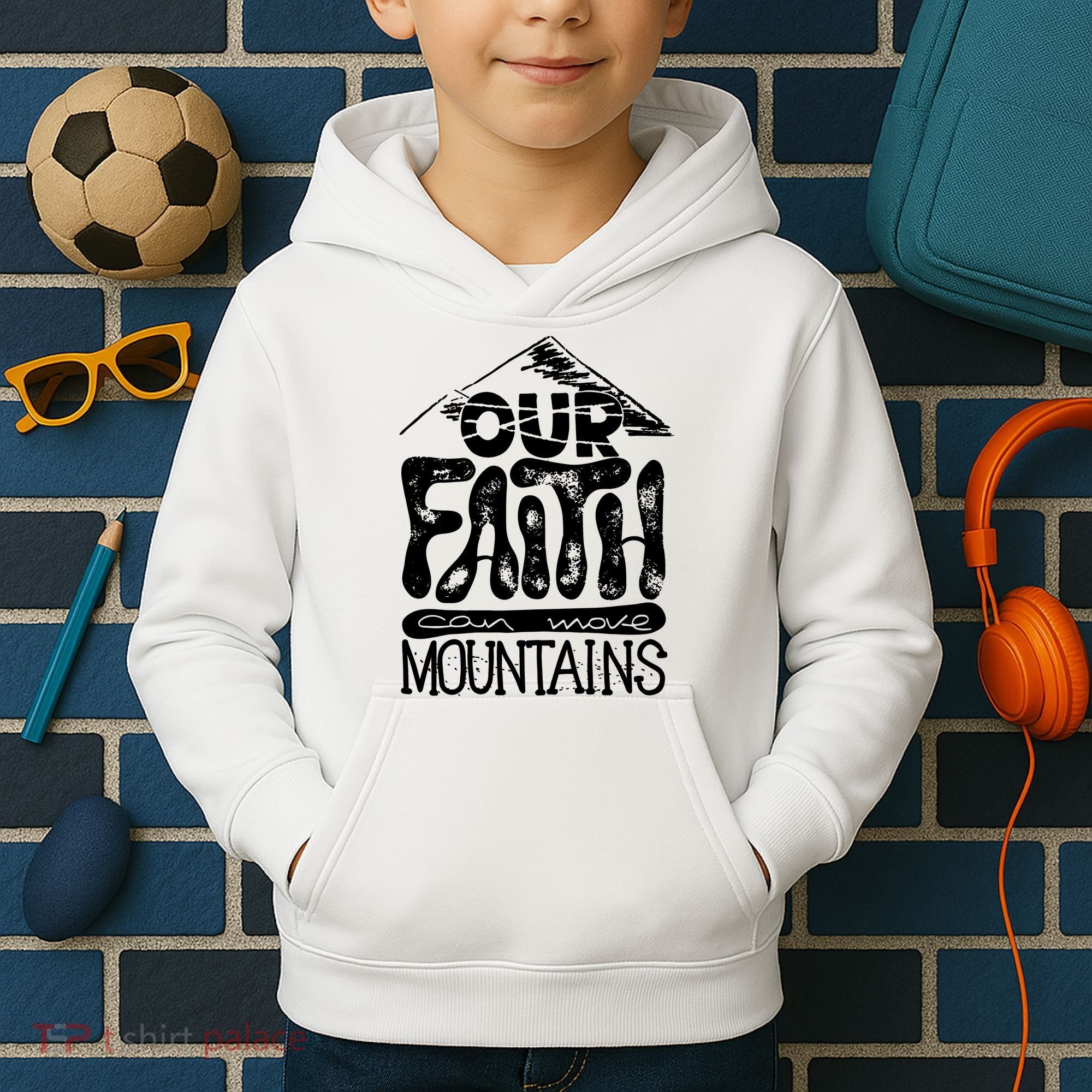 Our Faith Can Move Mountains  Kids Hoodie