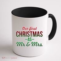 Our First Christmas As Mr. & Mrs. Coffee Mug thumb 1