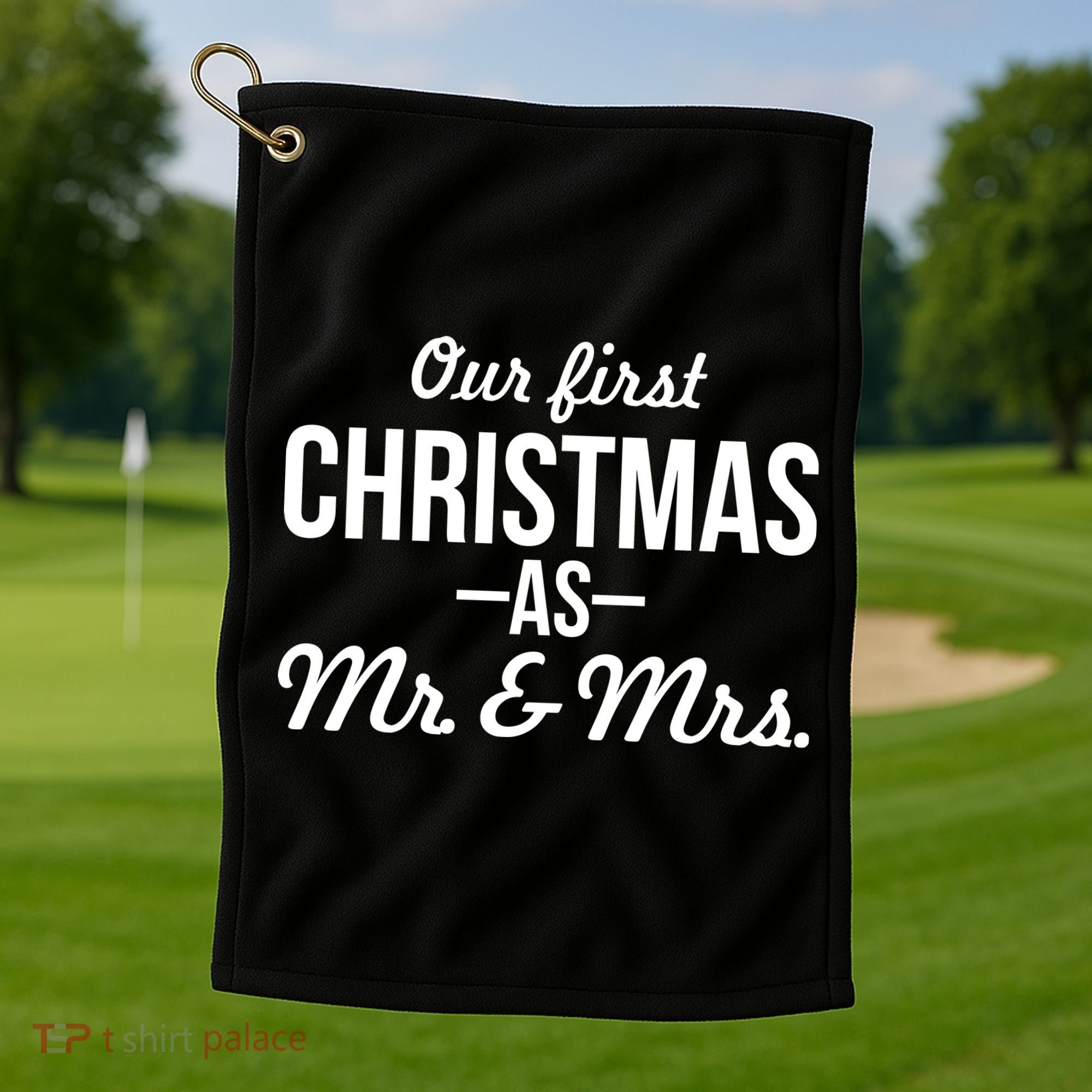 Our First Christmas As Mr. & Mrs. Golf Towel