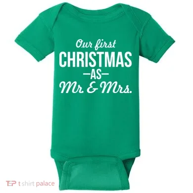Our First Christmas As Mr. & Mrs. Baby Bodysuit