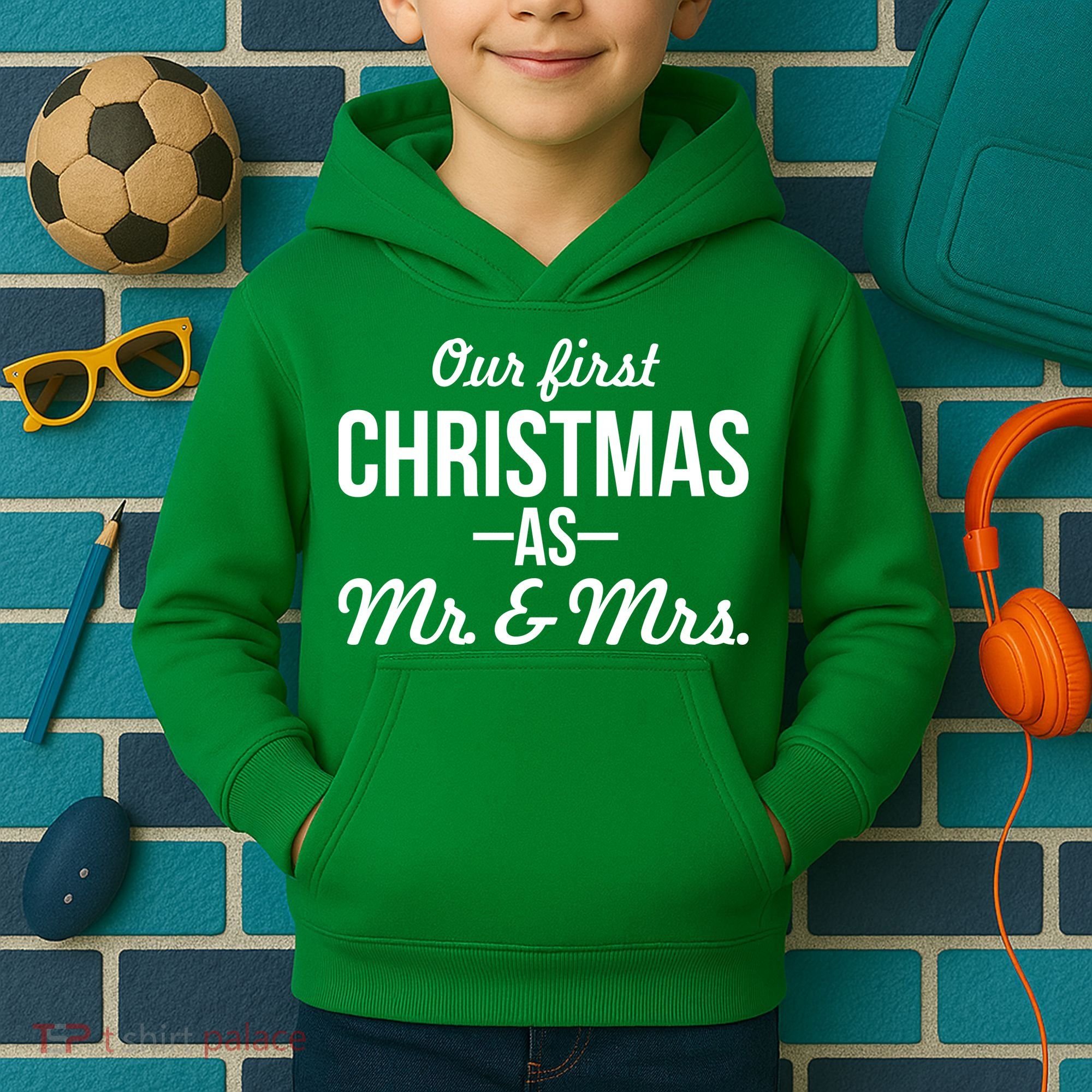 Our First Christmas As Mr. & Mrs. Kids Hoodie