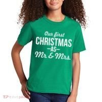 Our First Christmas As Mr. & Mrs. Kids T-Shirt thumb 2