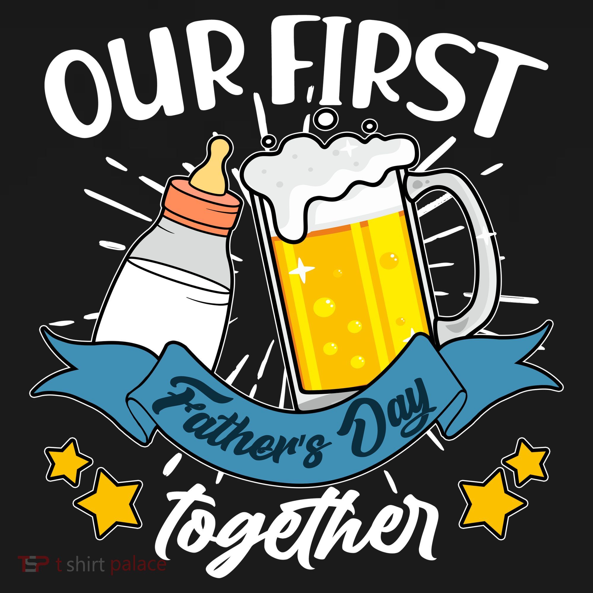 Our First Father's Day Together Baby Bottle Beer Mug Backpack