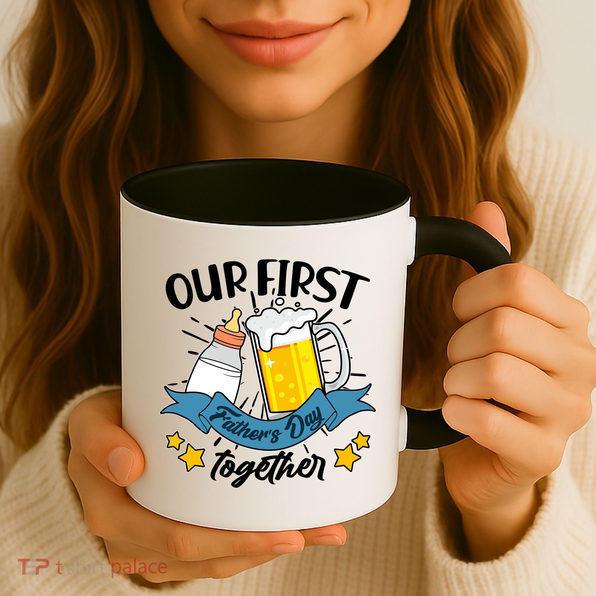 Our First Father's Day Together Baby Bottle Beer Mug Coffee Mug