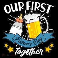 Our First Father's Day Together Baby Bottle Beer Mug Ornament thumb 1