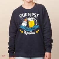 Our First Father's Day Together Baby Bottle Beer Mug Women's Sweatshirt thumb 0