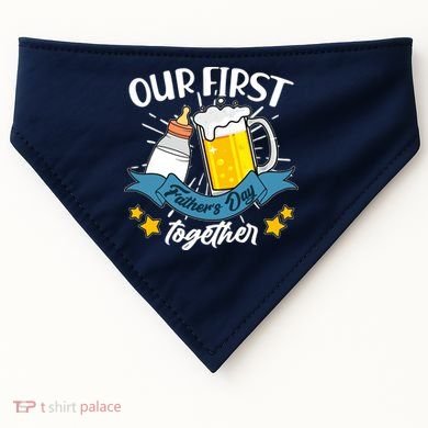Our First Father's Day Together Baby Bottle Beer Mug USA-Made Doggie Bandana