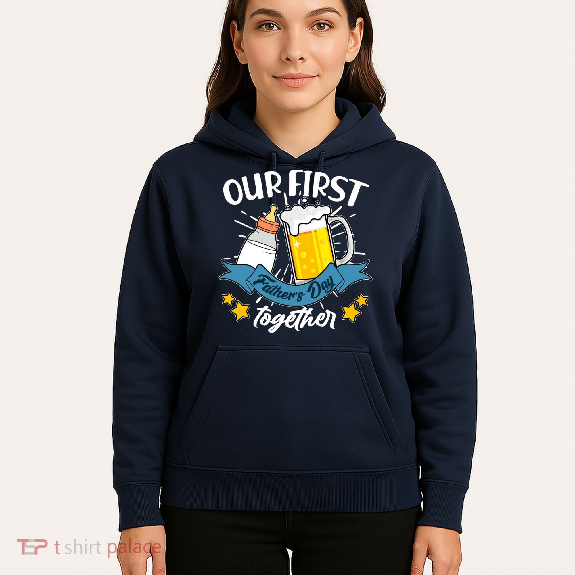 Our First Father's Day Together Baby Bottle Beer Mug Hoodie