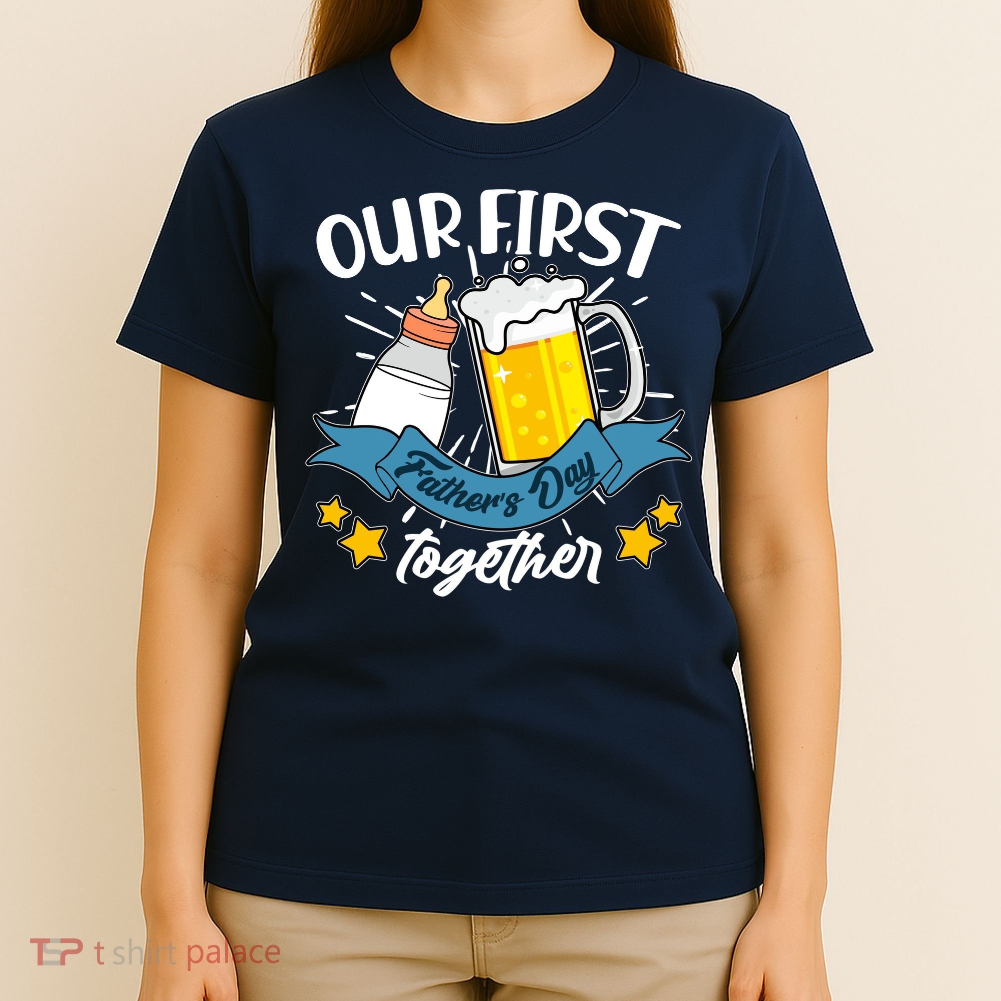 Our First Father's Day Together Baby Bottle Beer Mug T-Shirt