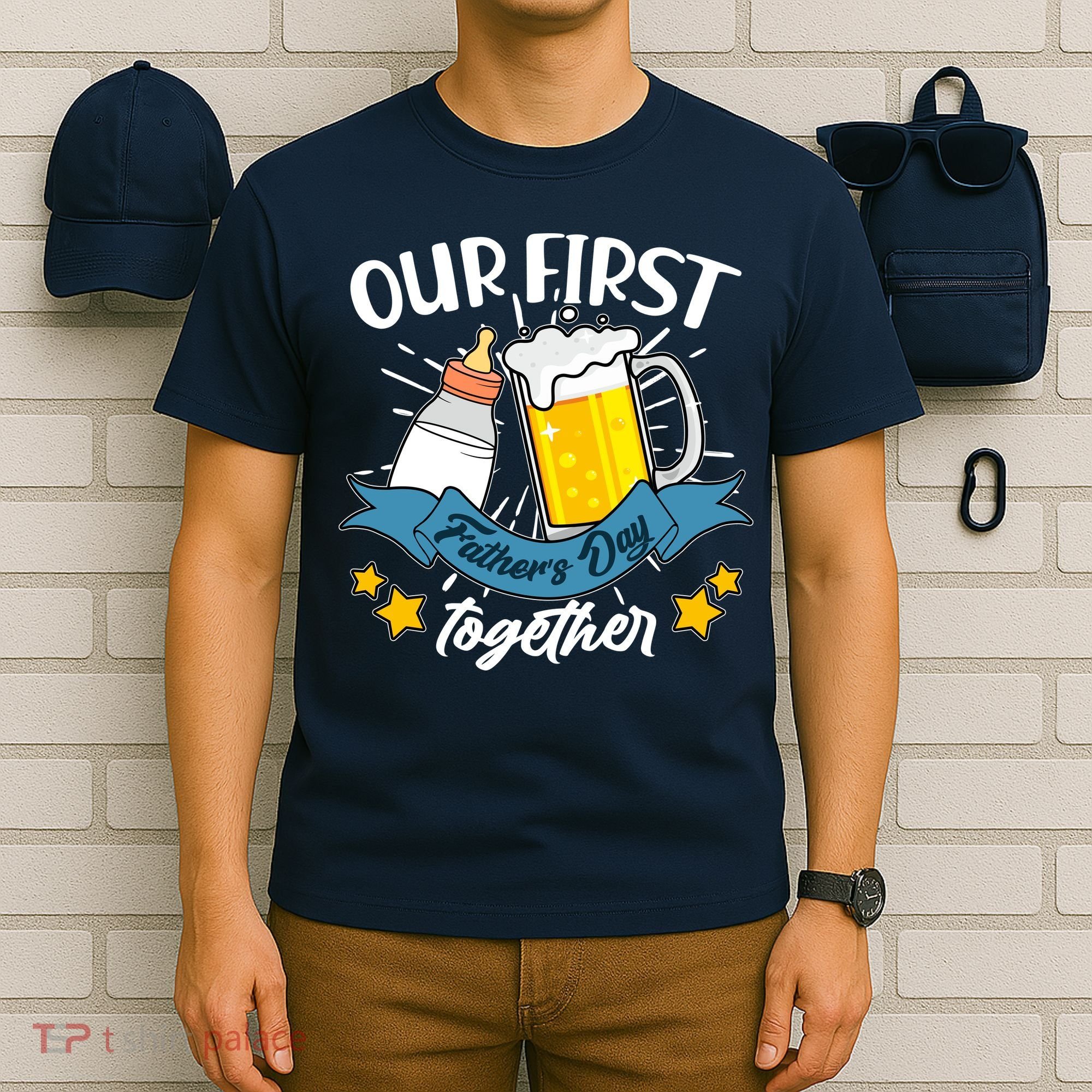 Our First Father's Day Together Baby Bottle Beer Mug T-Shirt