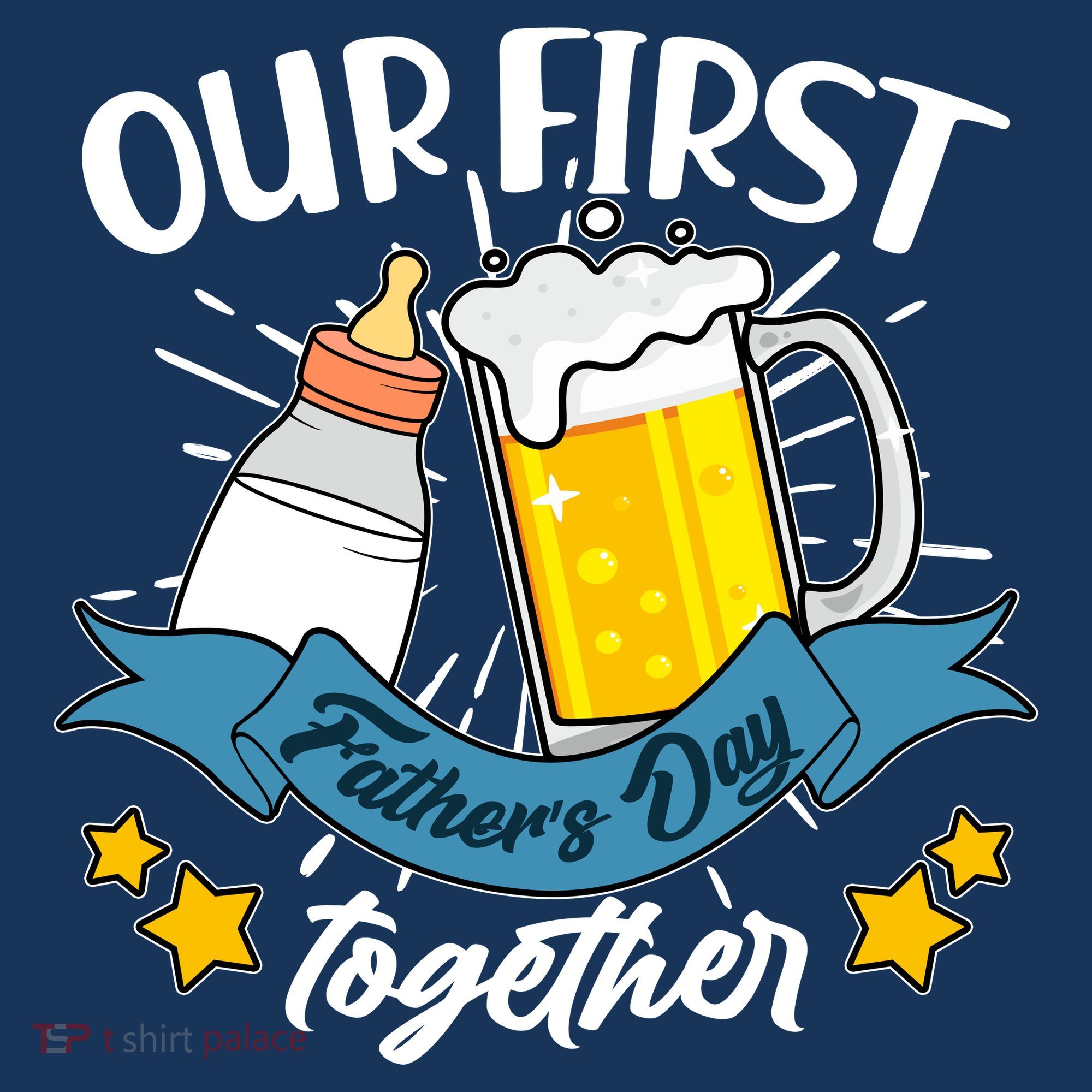 Our First Father's Day Together Baby Bottle Beer Mug T-Shirt