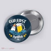 Our First Father's Day Together Baby Bottle Beer Mug Button thumb 0