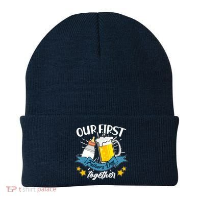 Our First Father's Day Together Baby Bottle Beer Mug Beanie