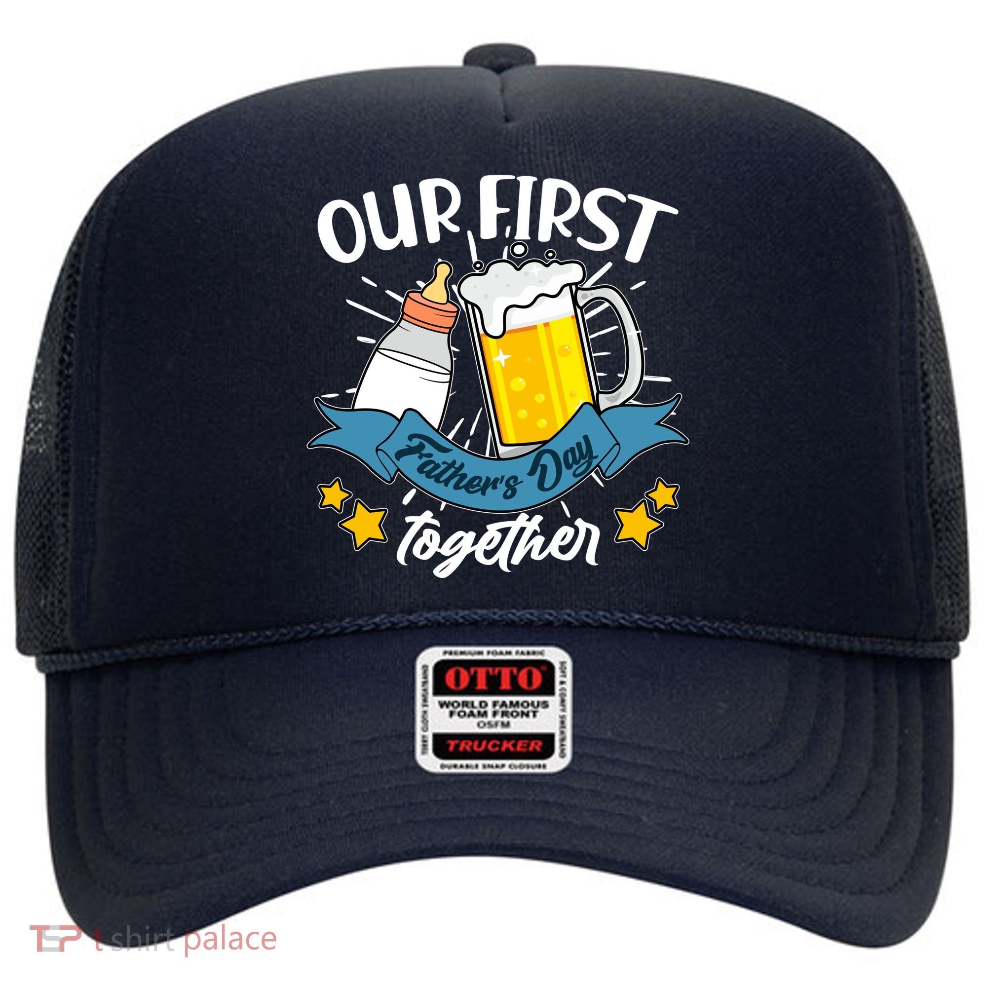 Our First Father's Day Together Baby Bottle Beer Mug Hat