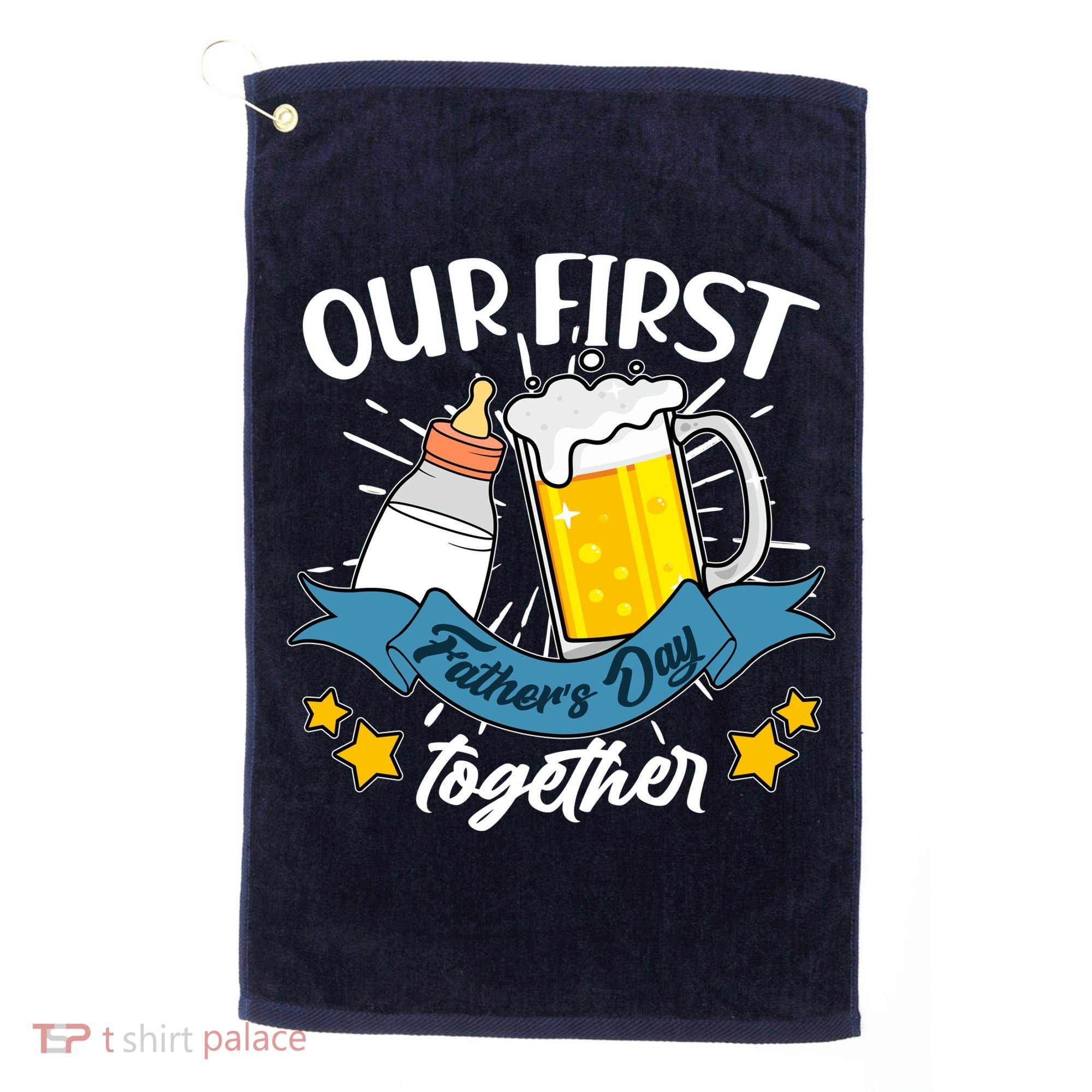Our First Father's Day Together Baby Bottle Beer Mug Golf Towel