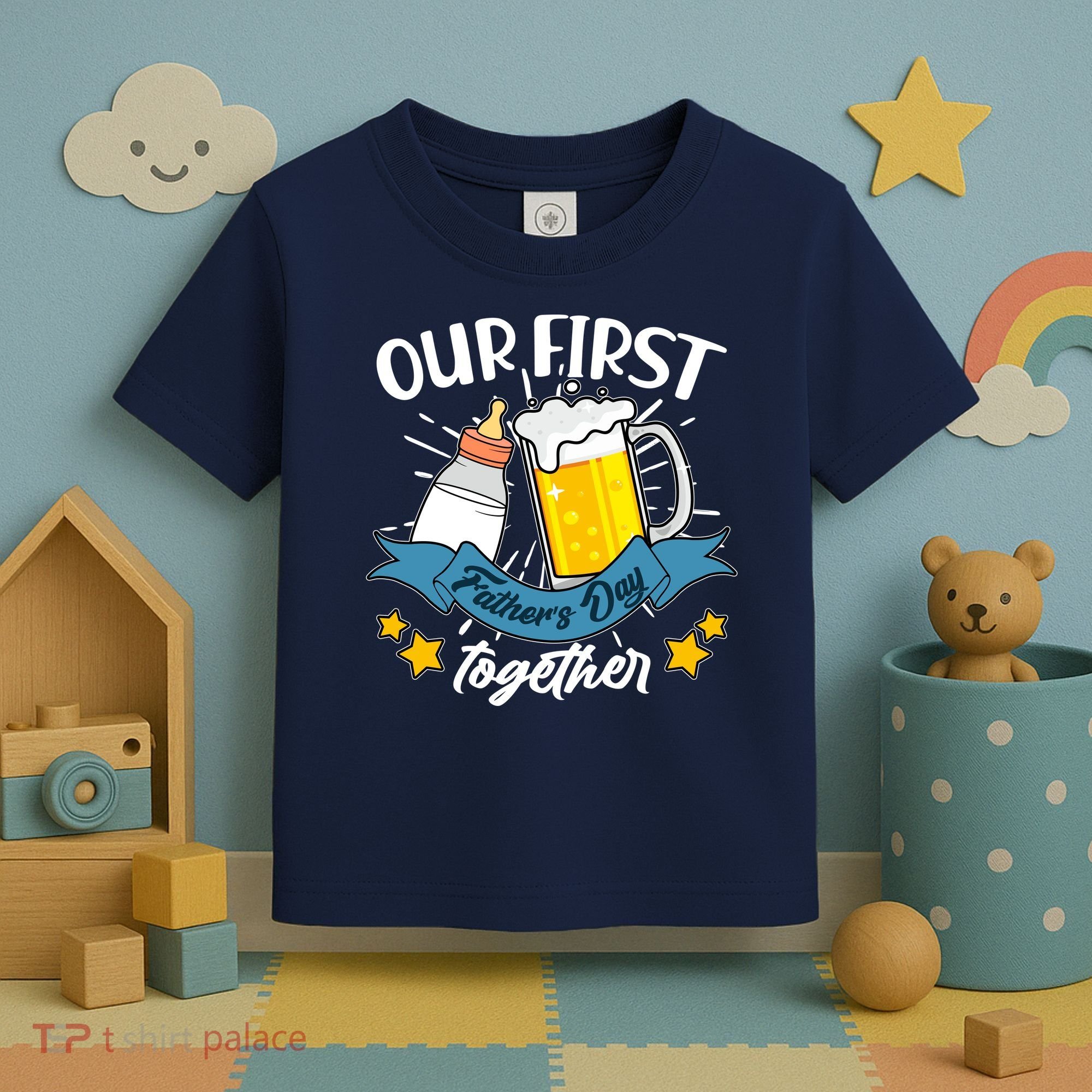 Our First Father's Day Together Baby Bottle Beer Mug Toddler T-Shirt
