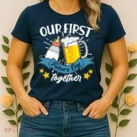 Our First Father's Day Together Baby Bottle Beer Mug Women's T-Shirt thumb 2