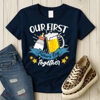 Our First Father's Day Together Baby Bottle Beer Mug Women's T-Shirt thumb 3