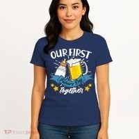 Our First Father's Day Together Baby Bottle Beer Mug Women's T-Shirt thumb 4