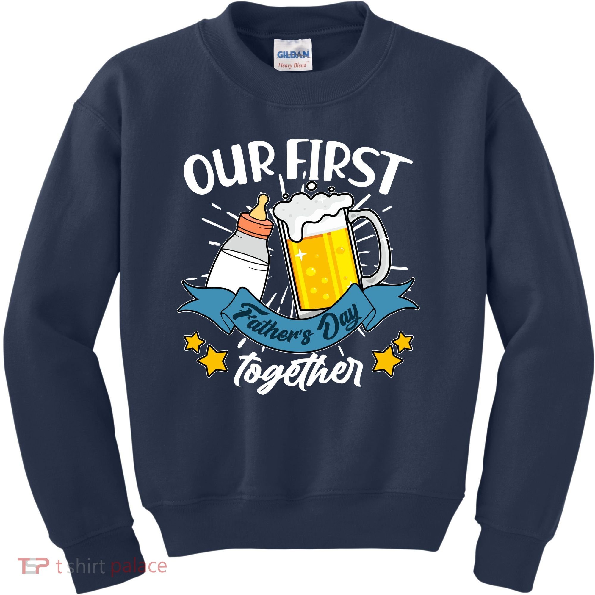 Our First Father's Day Together Baby Bottle Beer Mug Kids Sweatshirt