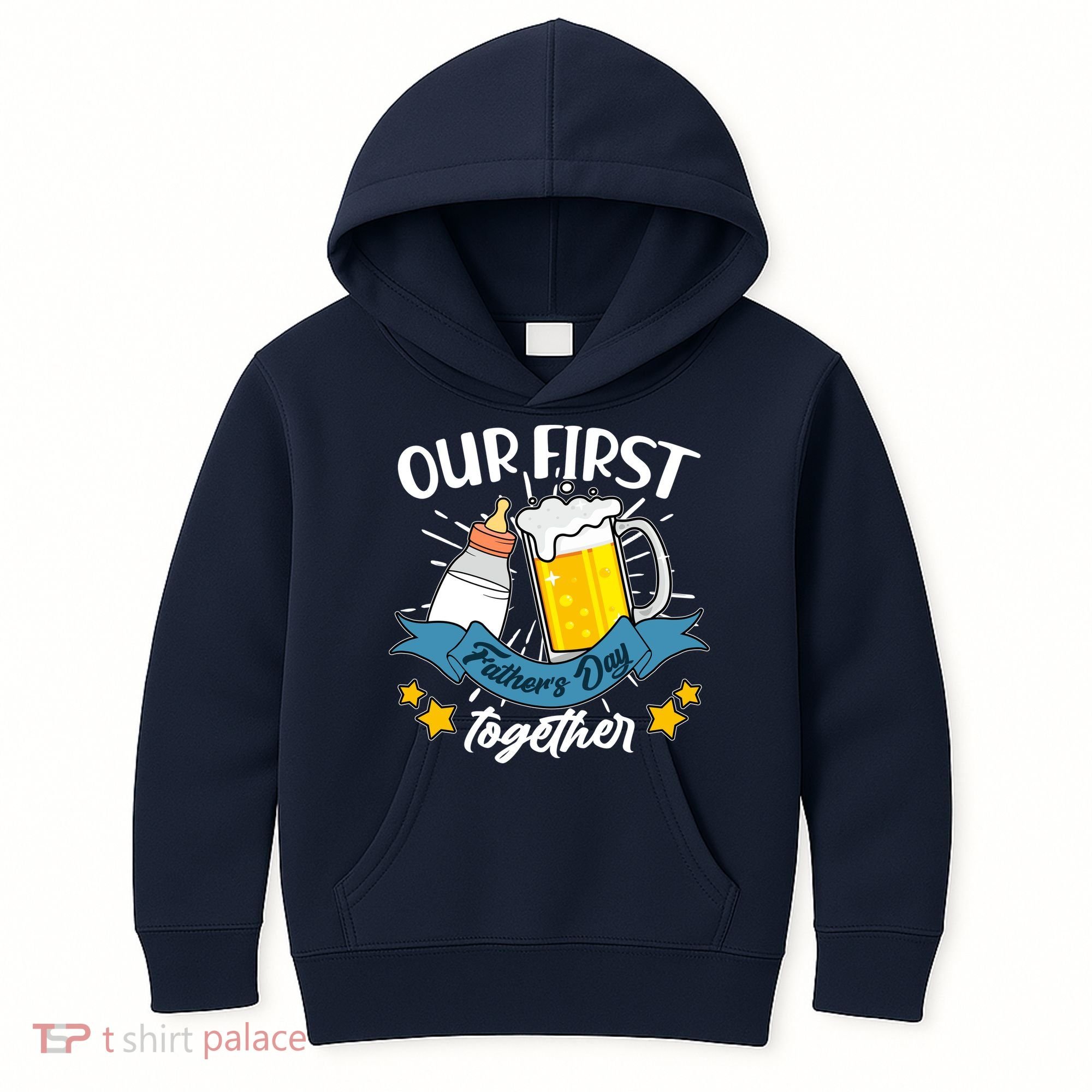Our First Father's Day Together Baby Bottle Beer Mug Kids Hoodie