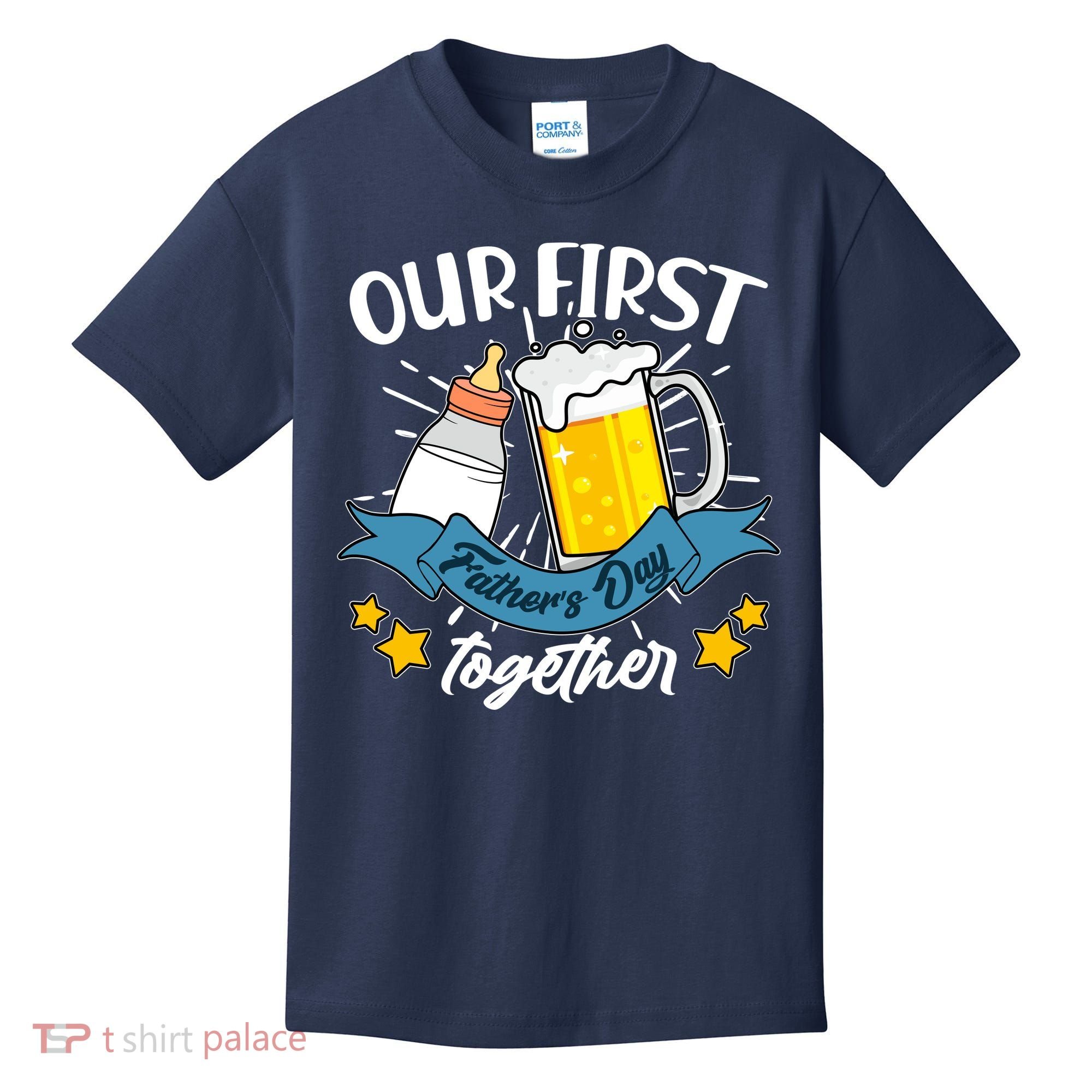 Our First Father's Day Together Baby Bottle Beer Mug Kids T-Shirt