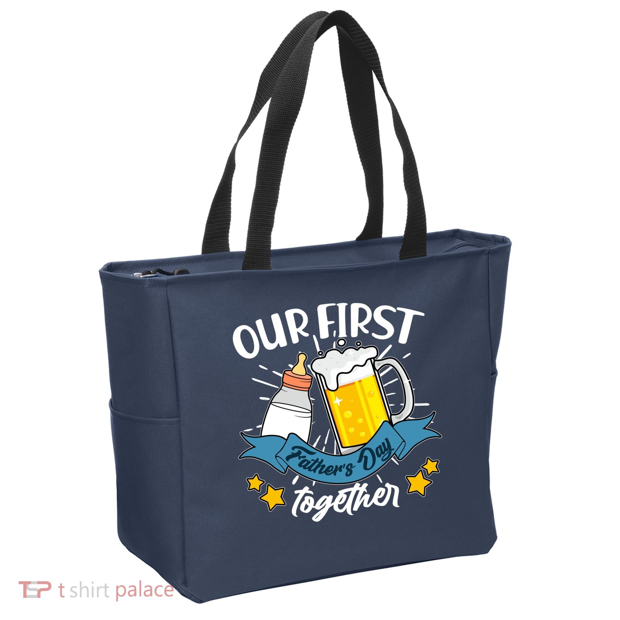 Our First Father's Day Together Baby Bottle Beer Mug Tote Bag