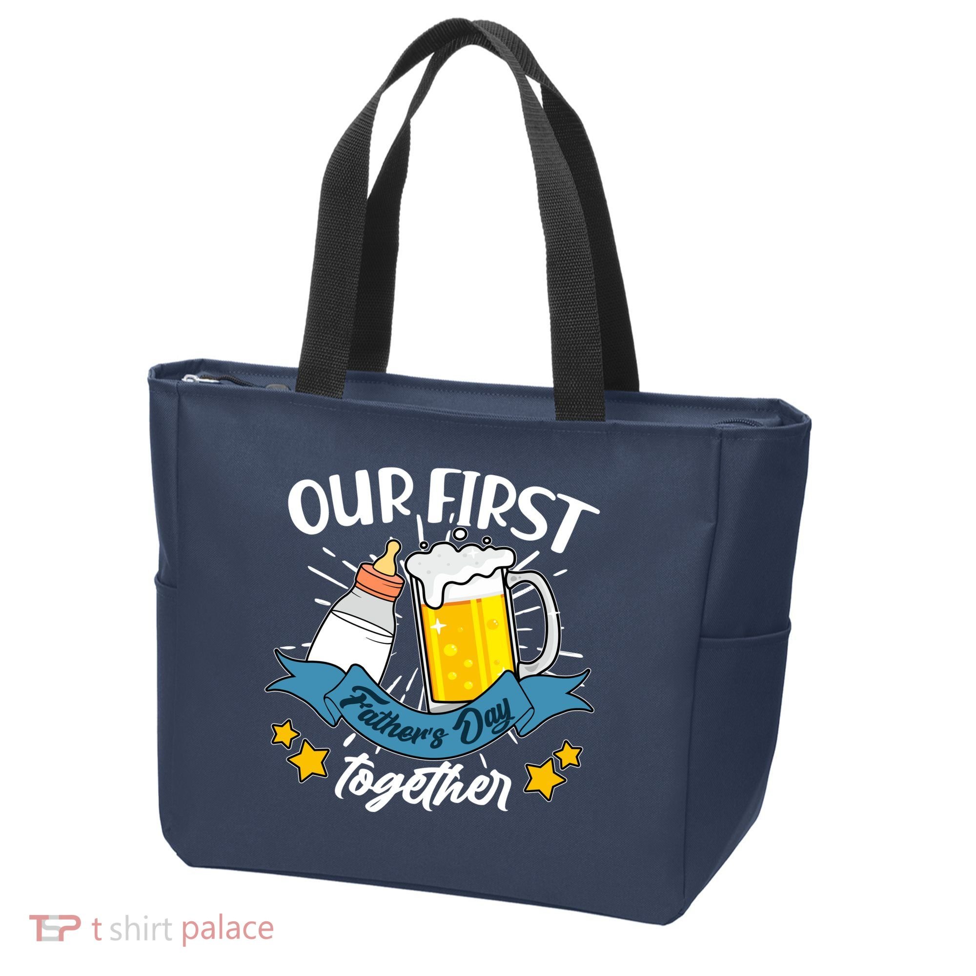 Our First Father's Day Together Baby Bottle Beer Mug Tote Bag