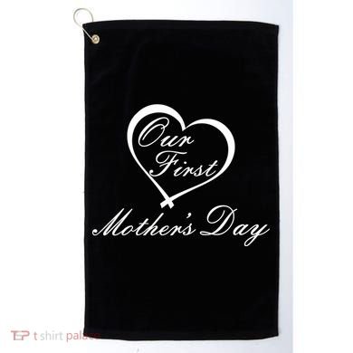 Our First Mother's Day Love Heart Golf Towel