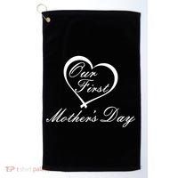 Our First Mother's Day Love Heart Golf Towel thumb 0