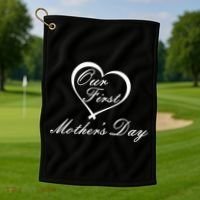 Our First Mother's Day Love Heart Golf Towel thumb 1