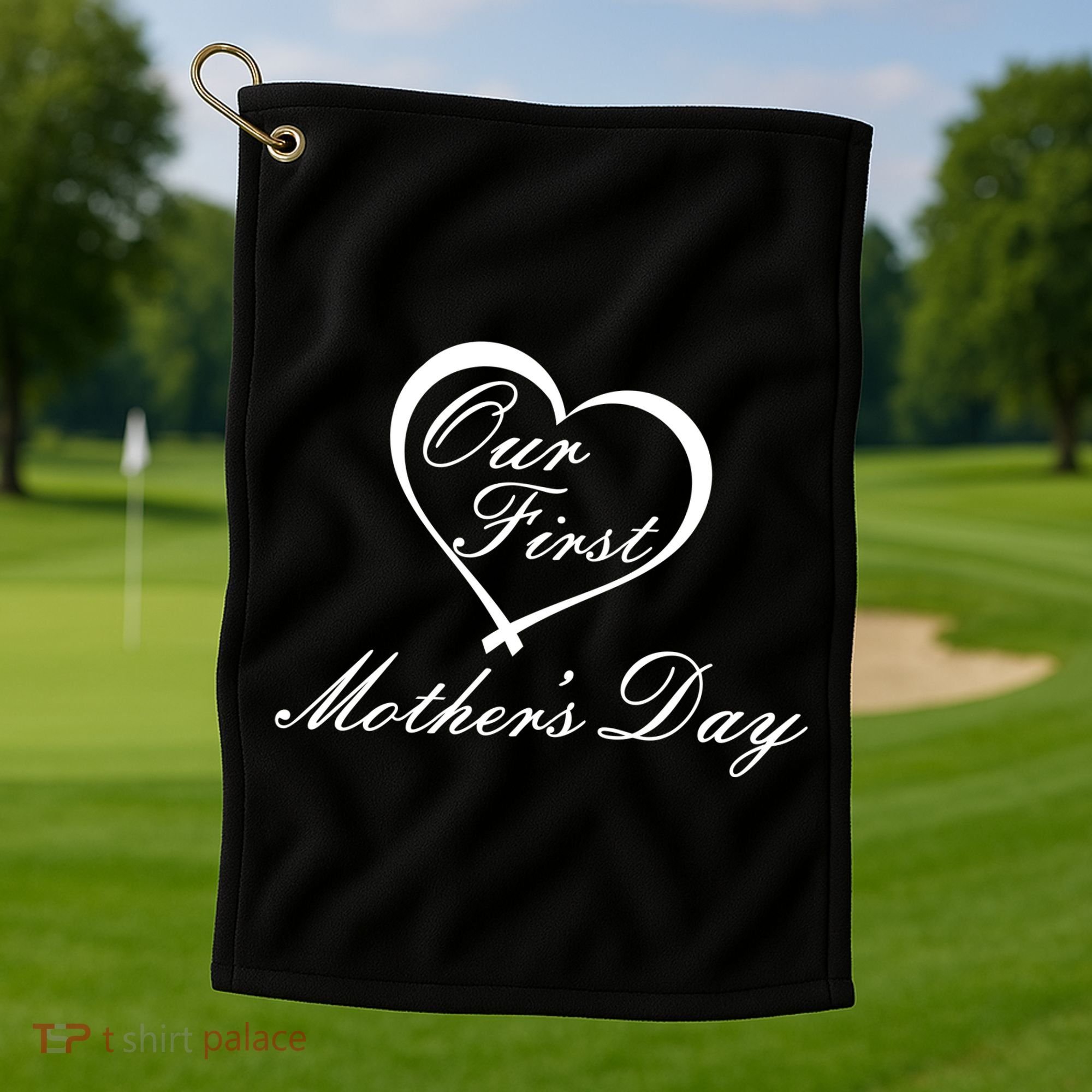 Our First Mother's Day Love Heart Golf Towel