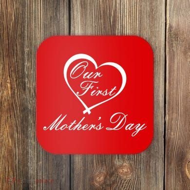 Our First Mother's Day Love Heart Coaster