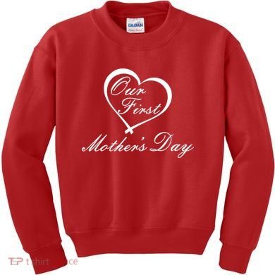 Our First Mother's Day Love Heart Kids Sweatshirt