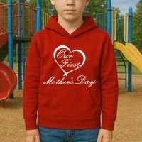Our First Mother's Day Love Heart Kids Hoodie thumb 2