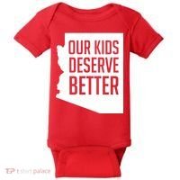 Our Kids Deserve Better Arizona Teacher Baby Bodysuit thumb 0