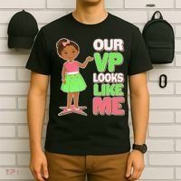 Our VP Looks Like Me Kamala Harris AKA Sorority Colors T-Shirt thumb 6