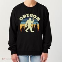 Oregon Us State Bigfoot Sasquatch Silhouette Retro Women's Sweatshirt thumb 0