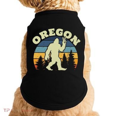Oregon Us State Bigfoot Sasquatch Silhouette Retro Doggie Tank