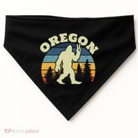 Oregon Us State Bigfoot Sasquatch Silhouette Retro USA-Made Doggie Bandana thumb 0