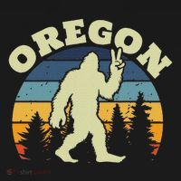Oregon Us State Bigfoot Sasquatch Silhouette Retro USA-Made Doggie Bandana thumb 2