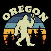 Oregon Us State Bigfoot Sasquatch Silhouette Retro Hoodie thumb 7