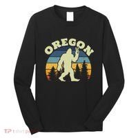 Oregon Us State Bigfoot Sasquatch Silhouette Retro Long Sleeve Shirt thumb 0
