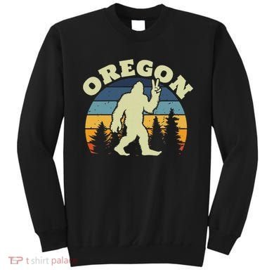 Oregon Us State Bigfoot Sasquatch Silhouette Retro Sweatshirt